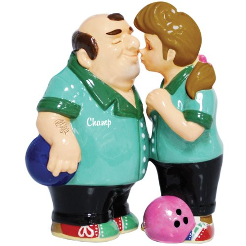 Westland Giftware Mwah Magnetic Bowlers Salt and Pepper Shaker Set, 4-Inch