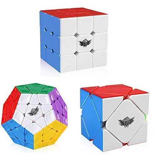 D-FantiX Cyclone Boys 3x3 Megaminx Skewb Speed Cube Set Stickerless Magic Cube Bundle 3x3x3 Megaminx Skewb Puzzles Toys