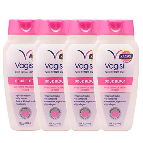 Vagisil Odor Block Wash 12 Ounce - Pack of 4 Packaging May Vary