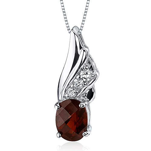 Garnet Pendant Necklace Sterling Silver 1_50 Carats