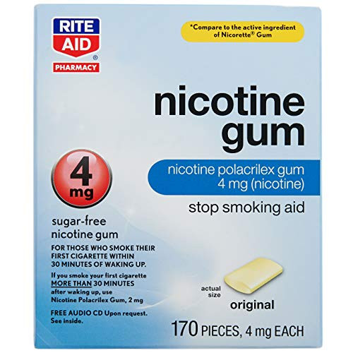Rite Aid Nicotine Gum Original Flavor 4mg - 170 ct