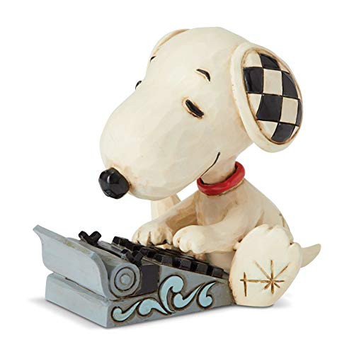 Enesco Jim Shore Peanuts Snoopy Typing Miniature Figurine 3 Inch Multicolor