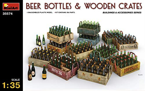 MiniArt 35574 Beer Bottles   Wooden Crates Buildings and Accessories Collection 135 Scale Model Kit