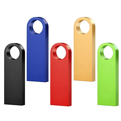 USB Flash Drive 64GB 5 Pack USB 2_0 Thumb Drive Jump Drive Metal Memory Stick 5 Mixed Colors