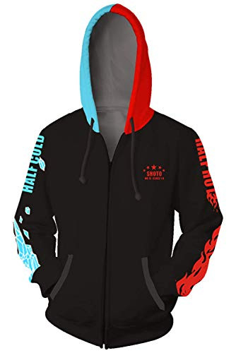 NoveltyBoy Boku No Hero Academia My Hero Academia Cosplay Shoto Todoroki Hoodies Pullover Sweatshirt Costume Jacket Coat X-Large Zipper