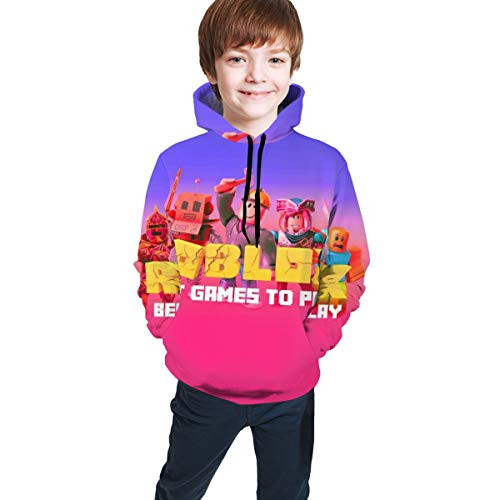 WSMXZDH Ro-blox Hero Kids 3D Printed Pullover Hoodies Novetly Hoody Hooded Sweatshirts for BoysGirlsTeen 7-8 Years
