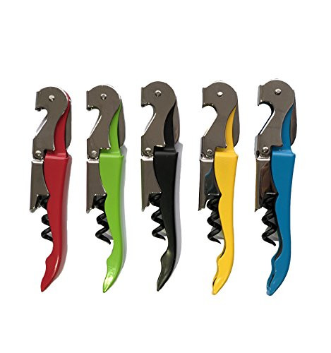 Waiters Corkscrew with Foil Cutter Professional Wine Bottle Opener Folding by ZM-YOUTOO | Wine Key Double Hinged for Bartenders Servers Sommeliers, 5 Pack