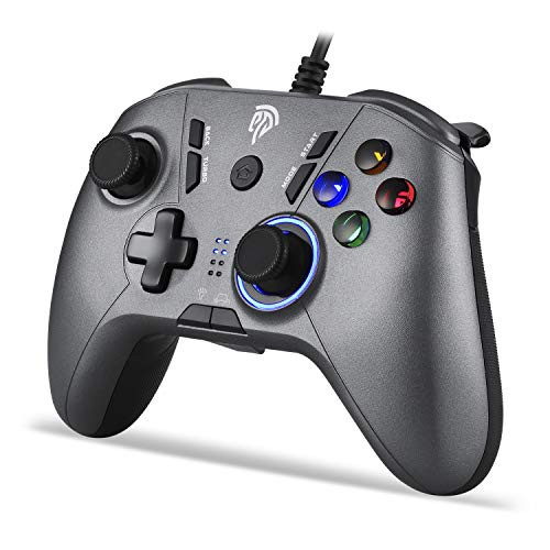 Wired Gaming Controller EasySMX PC Gamepad Joystick with Adjustable Dual-Vibration PC Game Controller Compatible with Nintendo SwitchWindows 1087 PC Laptop Android TV Box Sliver