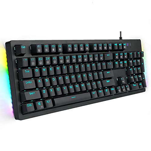 E-YOOSO Mechanical Keyboard Wired Gaming Keyboard with Black Switches LED Backlit 105 Keys N-Key Rollover Anti-Ghosting Computer Keyboard for PC Desktop Gamers Black E-YOOSO Mechanical Keyboard Wired Gaming Keyboard with Black Switches LED Backlit 105 Keys N-Key Rollover Anti-Ghosting Computer Keyboard for PC Desktop Gamers Black