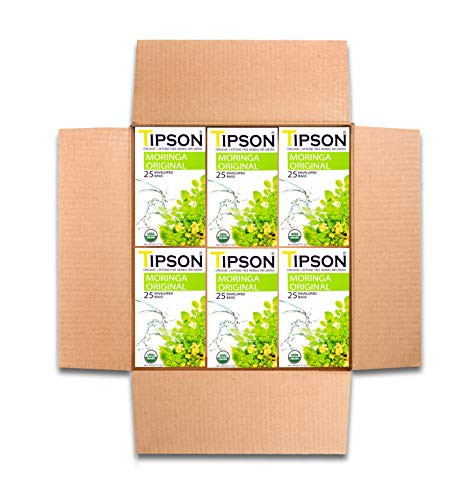 Tipson Tea Organic Moringa Original Tea with Herbal Infusions- Caffeine Free - 150 Tea Bags by MunchBox