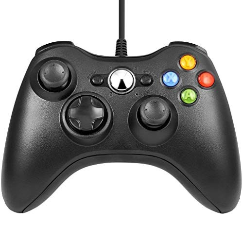 Xbox 360 Controller,Diswoe USB Game Controller for Microsoft Xbox & Slim 360 PC Windows 7 (Black)
