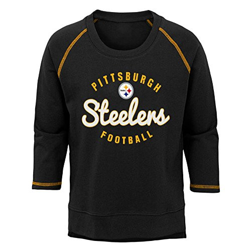 NFL Pittsburgh Steelers Youth Boys Overthrow Pullover Top Black Youth Large14