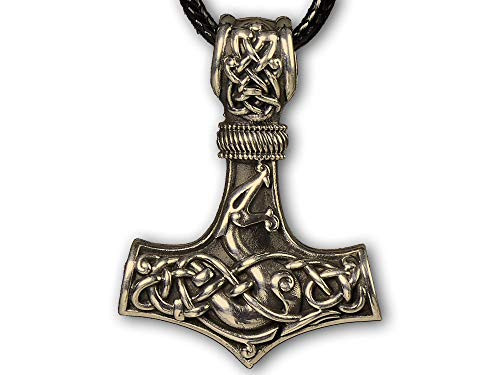 Viking Thors Hammer Dragon Mjölnir Thor Pendant Necklace Protective Amulet