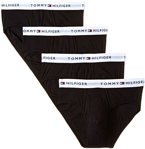 Tommy Hilfiger Mens 4-Pack Cotton Brief Black X-Large