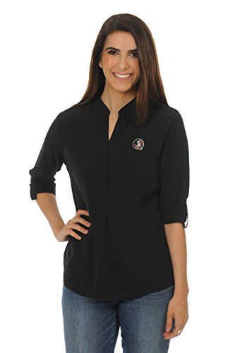 NCAA Adult Women UG Apparel Florida State Seminoles Black Button Down Tunic Small Black