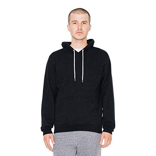 American Apparel Mens Flex Fleece Long Sleeve Pullover Hoodie Black X-Large