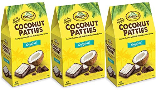 Anastasia Confections Coconut Patties Classic Original 10_6 Oz_ Box Original 3-Pack