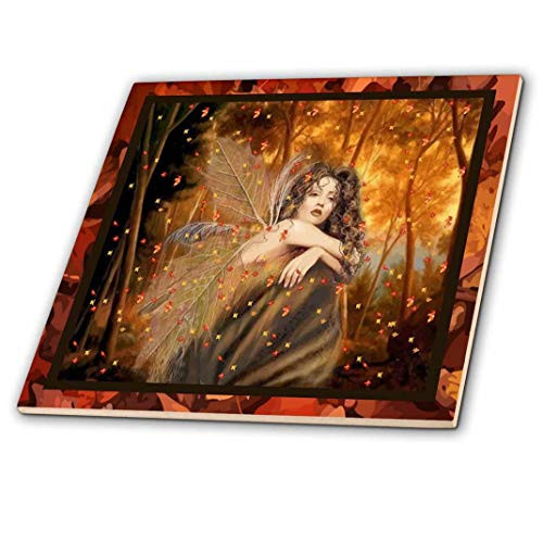 3D Rose Forest Fairy Ceramic Tile Multicolor