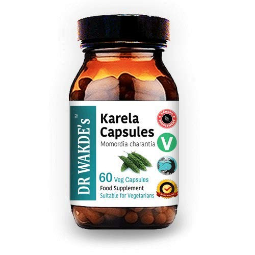 DR WAKDES Karela Capsules Bitter Gourd Bitter Melon 60 Veg Caps Plant-Based Supplement Ayurvedic Herb All Natural Vegan