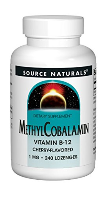 Source Naturals MethylCobalamin Vitmain B-12 Cherry-Flavored 1 MG 240 Lozenges Source Naturals MethylCobalamin Vitmain B-12 Cherry-Flavored 1 MG 240 Lozenges