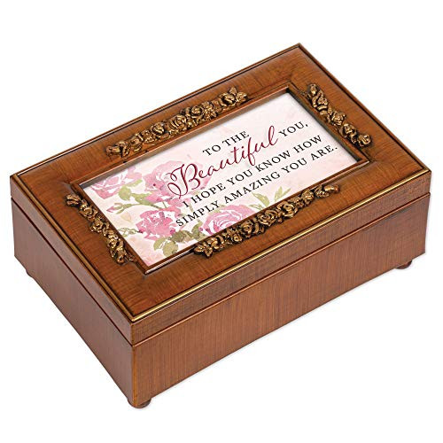 Cottage Garden Beautiful You Amazing You are Woodgrain Rosette Petite Music Box Plays You Light Up My Life Cottage Garden Beautiful You Amazing You are Woodgrain Rosette Petite Music Box Plays You Light Up My Life