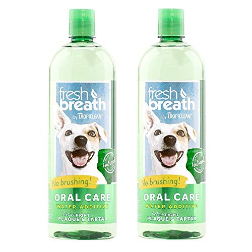 TropiClean Fresh Breath Plaque Remover Pet Water Additive 33_8oz Pack of 2 - Packaging May Vary