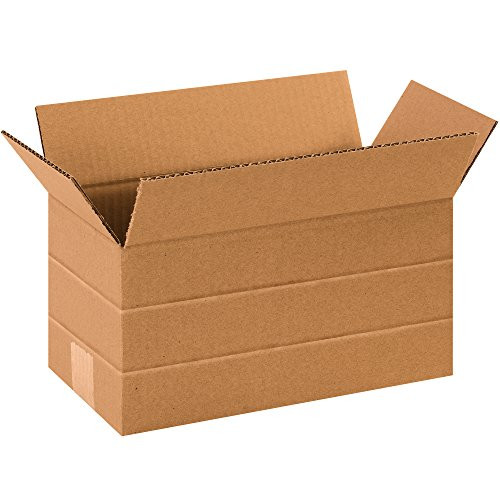 BOX USA 25 Pack of Multi-Depth Corrugated Cardboard Boxes 12 L x 6 W x 6 H Kraft Shipping Packing and Moving
