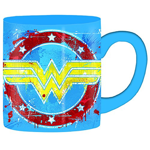 Silver Buffalo WW110532 DC Comics Wonder Woman Splatter Paint Logo Ceramic Mug, 14-Ounces