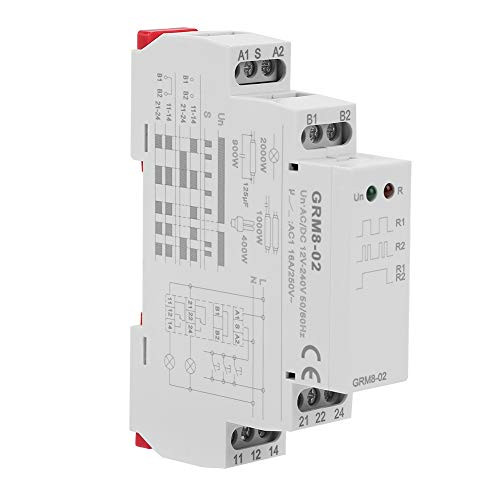 Impulse Relay Akozon GRM8-02 Electronic Impulse Relay Latching Relay Memory Relay ACDC 12-240V