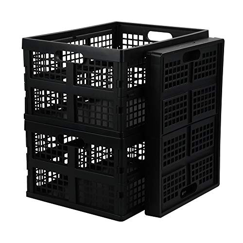 Joyeen Plastic Collapsible Storage Crates Folding Crate 3 Pack