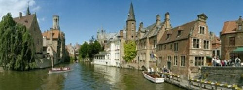 Posterazzi Buildings at the waterfront Rozenhoedkaai Bruges West Flanders Belgium Poster Print 30 x 12