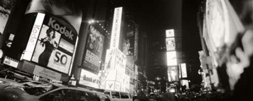 Posterazzi Buildings lit up at Night Times Square Manhattan City New York State USA Poster Print 30 x 12 Varies