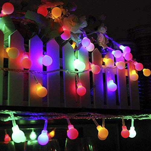B-right 14.8ft Globe String Lights, Battery Powered 8 Modes Outdoor Waterproof Decorative String Lights for Bedroom Patio Garden Parties Wedding, 40 LED Multi-Color