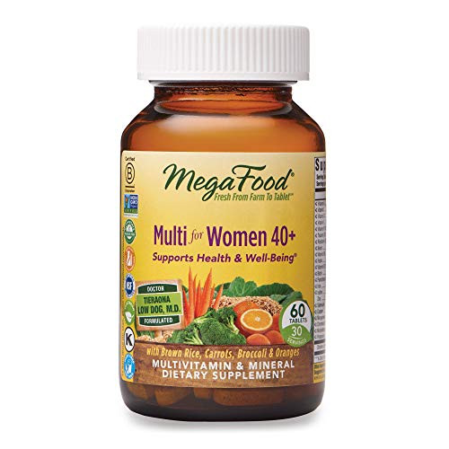 MegaFood Multi for Women 40 Supports Optimal Health and Wellbeing Multivitamin and Mineral Dietary Supplement Gluten Free Vegetarian 60 Tablets