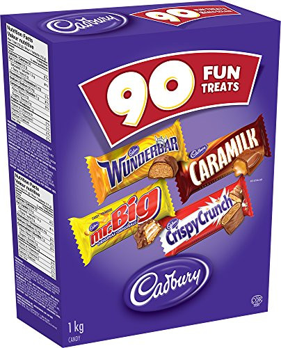 Cadbury Fun Treats Chocolate 90 Count - Wunderbar Mr_ Big Caramilk Crispy Crunch Imported from Canada