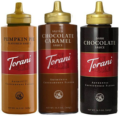 Torani 16_5oz Seasonal 3-pack Sampler Pumpkin Pie Salted Chocolate Caramel Chocolate Sauces Torani 16_5oz Seasonal 3-pack Sampler Pumpkin Pie Salted Chocolate Caramel Chocolate Sauces