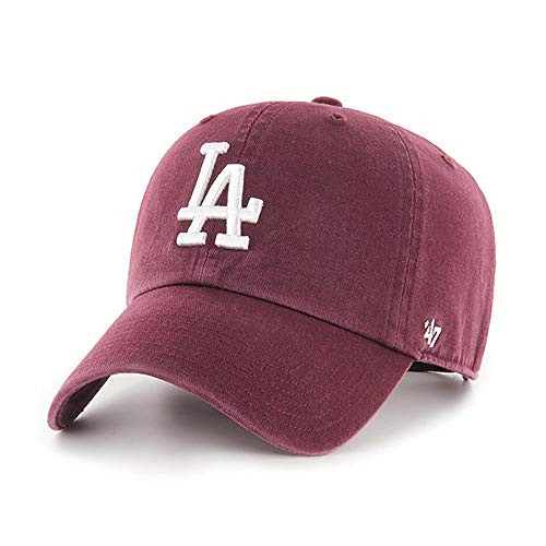 47 Brand Los Angeles LA Dodgers Clean Up Hat Cap Dark MaroonWhite
