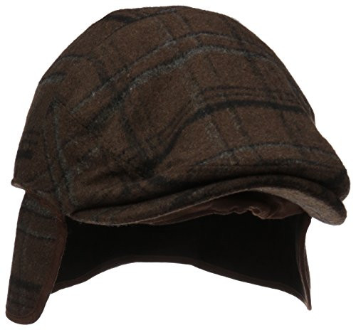 Henschel Hats mens Wool Blend Plaid Ivy Hat With Earflaps Newsboy Cap Brown Large US