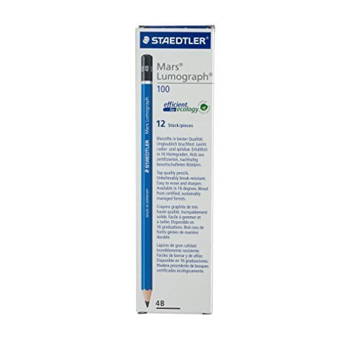Staedtler Mars Lumograph Writing, Drawing, Sketching Pencil (Box of 12) (4B)