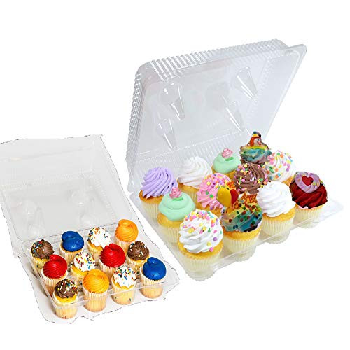pack of 50 Mini Cupcake Boxes Mini Cupcake Containers 12 Compartment mini cupcake containers plastic disposable Mini 12 Compartment Cupcake Container