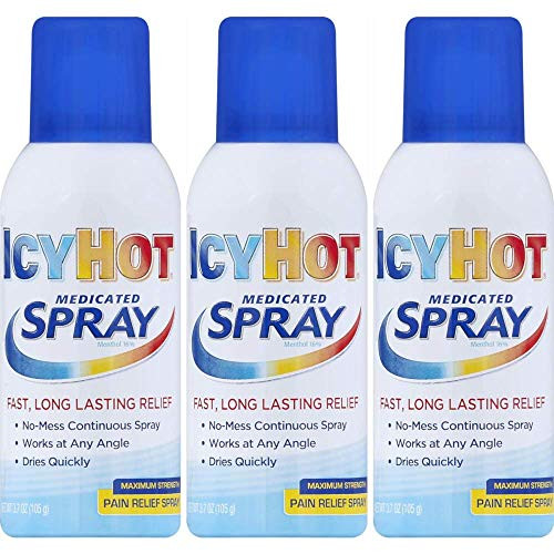 Icy Hot Medicated Pain Relief Spray Maximum Strength - 3_7 Ounces each Value Pack of 3