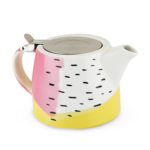 Harper Ceramic Teapot   Infuser in Color Block by Pinky Up