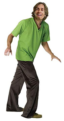 Halloween Costume for Men Shaggy Green Shirt Brown Pant Fun Adult Party Cosplay S