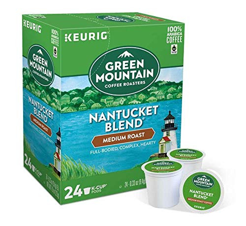 Green Mountain Coffee Pods K-Cups For Keurig Machines Flavored K Cup All Count Fresh Capsules Light  Medium  Dark Roast Long Expiry ALL FLAVORS 24 K-Cups Nantucket Blend Coffee