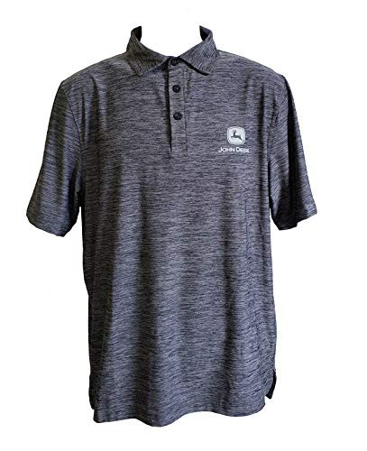 John Deere Poly Space Dye Polo-Charcoal-XL