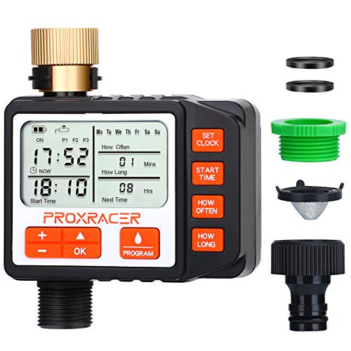 Water Timer Electronic Multi Smart Single-Outlet Water Hose Timer Outdoor Waterproof Automatic On Off Programmable Controller with Rain Delay and Manual Control Irrigation System Battery Operated