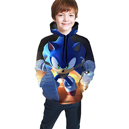 Muindancer Sonic The Hedgehog 8 Kids Soft Hooded Sweatshirt Hoodie for Boys Or Girls S
