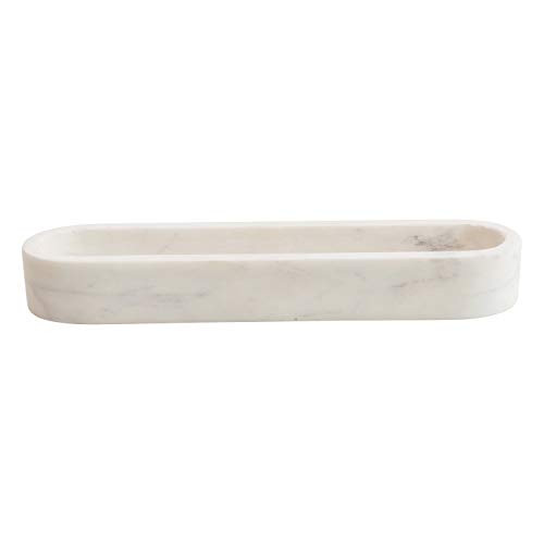 Creative Co-op White Marble Cracker Dish