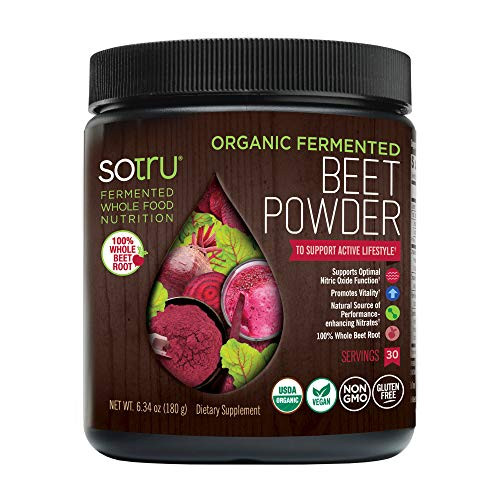 SoTru Beet Root Powder - 6_34 oz_ - Supports Active Lifestyle Optimal Nitric Oxide Function - 100 Whole Organic Fermented Beet Root - Non-GMO Vegan Gluten-Free - 30 Servings SoTru Beet Root Powder - 6_34 oz_ - Supports Active Lifestyle Optimal Nitric Oxide Function - 100 Whole Organic Fermented Beet Root - Non-GMO Vegan Gluten-Free - 30 Servings