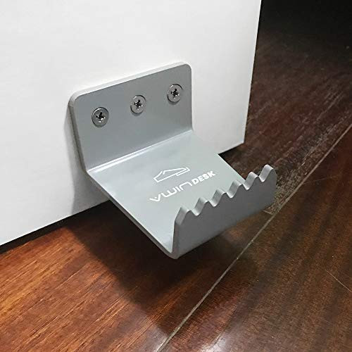 VWINDESK Hands Free Foot Pull Operated Door Opener Black   Silver 4PCS